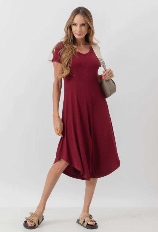 Heloísa Asymmetrical Burgundy Jumpsuit