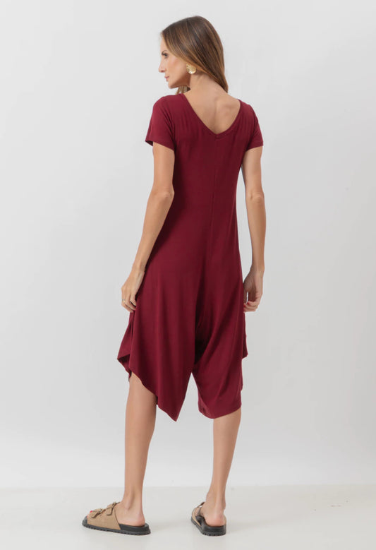 Heloísa Asymmetrical Burgundy Jumpsuit