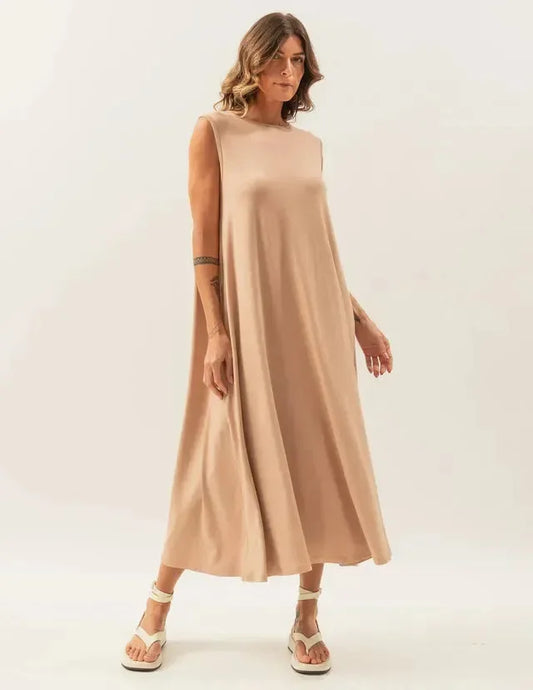 Clara Beige Maxi Dress U