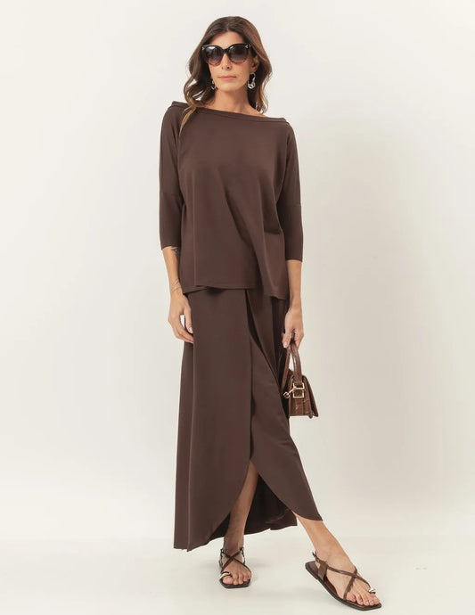 Elba Brown Sweatshirt Set