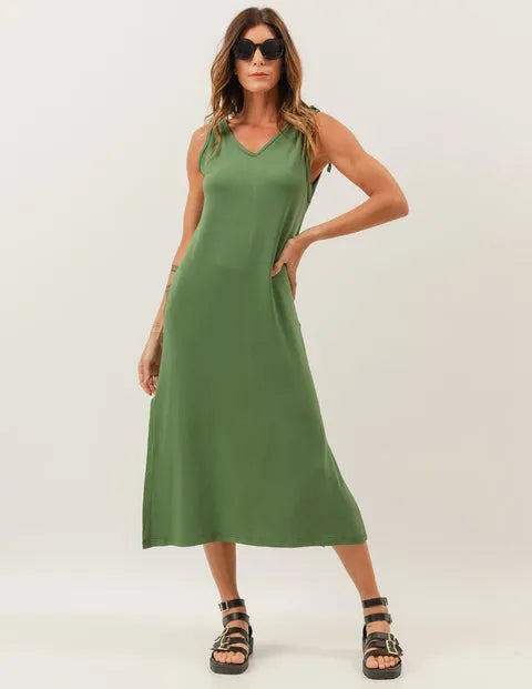 Emerald Military Green Dress