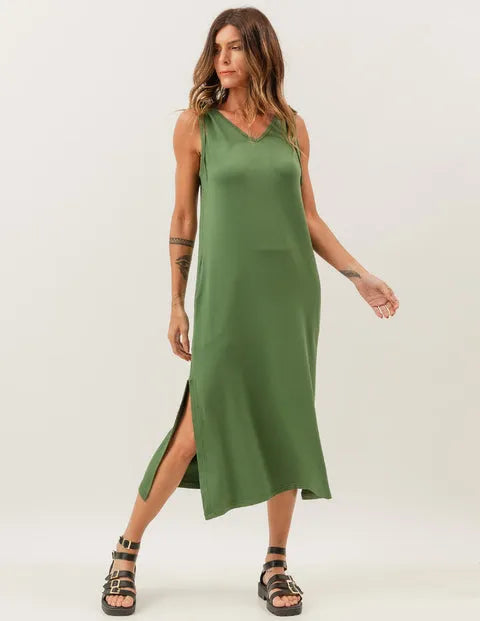 Emerald Military Green Dress