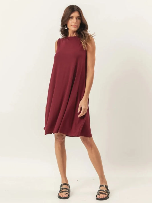 Liz Burgundy Dress