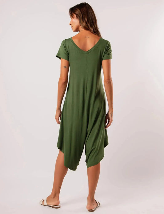 Heloísa Asymmetrical Military Green Jumpsuit