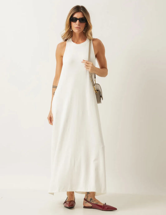 Santorini Off-White Long Dress