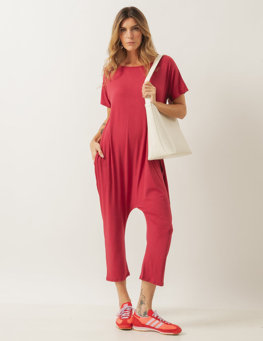 Virginia Burgundy Jumpsuit