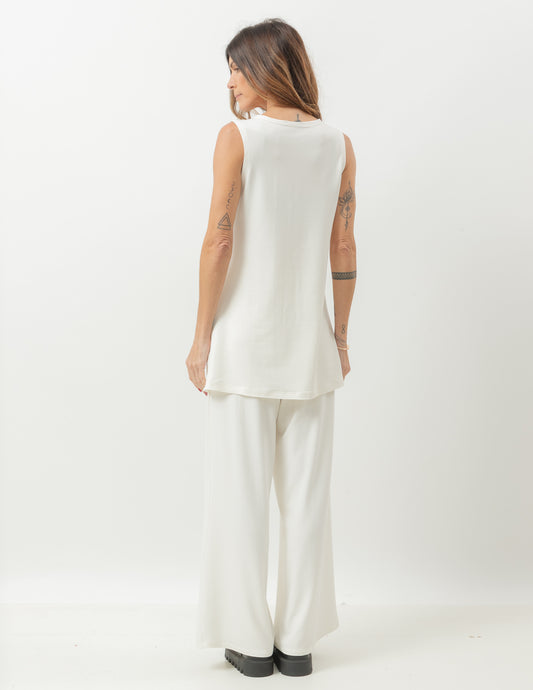 Aurora Long Off-White Vest