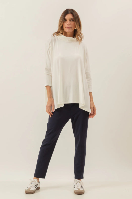 Off White Puffy Collar Blouse