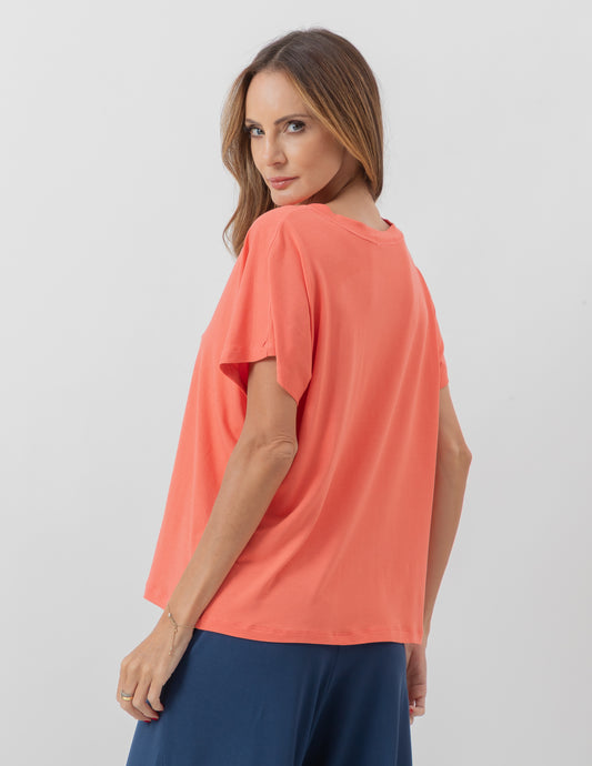 Coral Wrap Blouse U