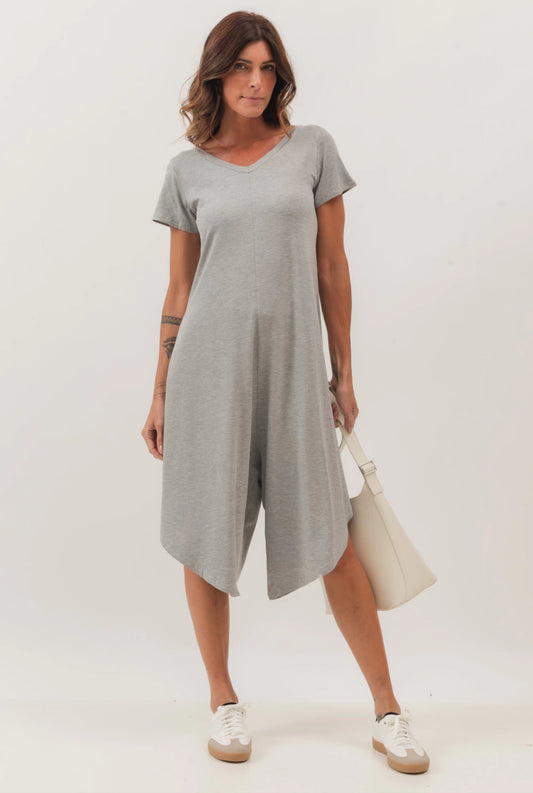 Heloísa Asymmetrical Grey Mélange Jumpsuit
