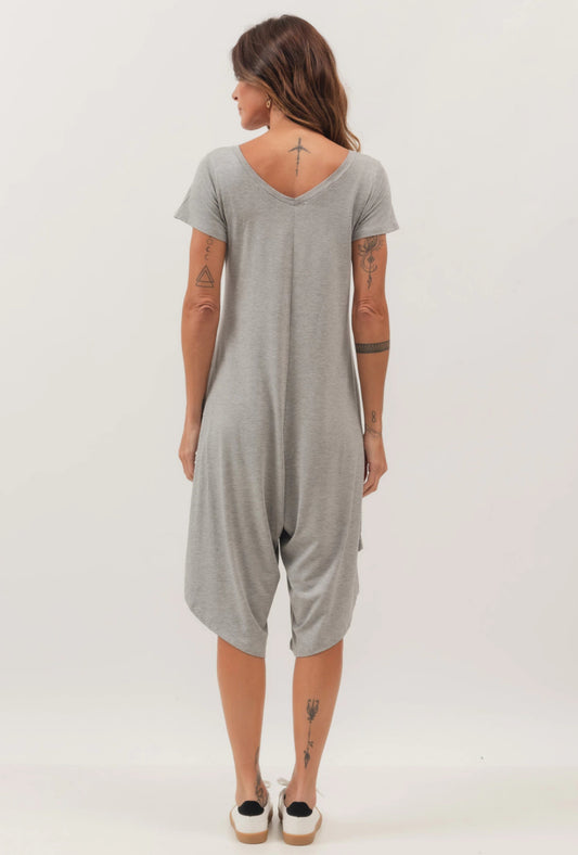 Heloísa Asymmetrical Grey Mélange Jumpsuit