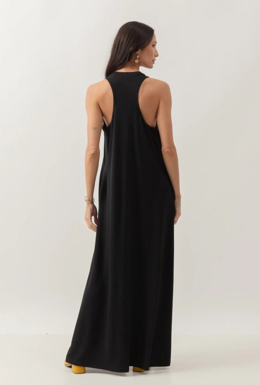 Santorini Black Dress