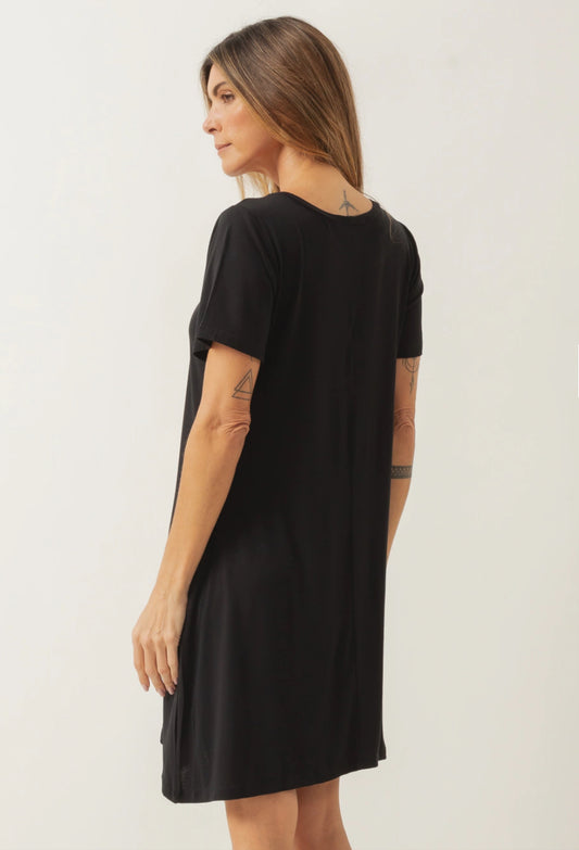 Short Black Dress with Pocket - Size G