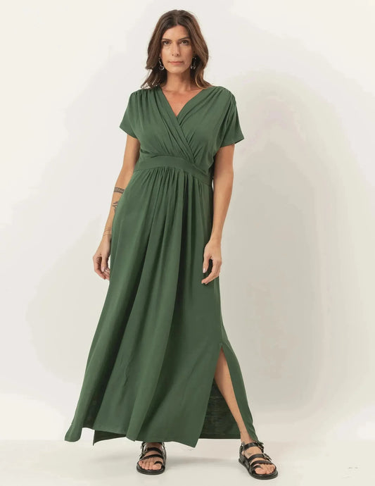 Claudia Military Green Dress