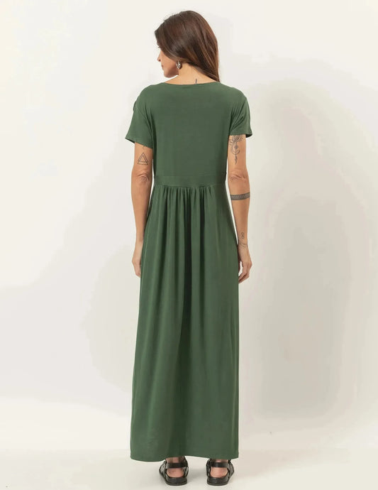 Claudia Military Green Dress
