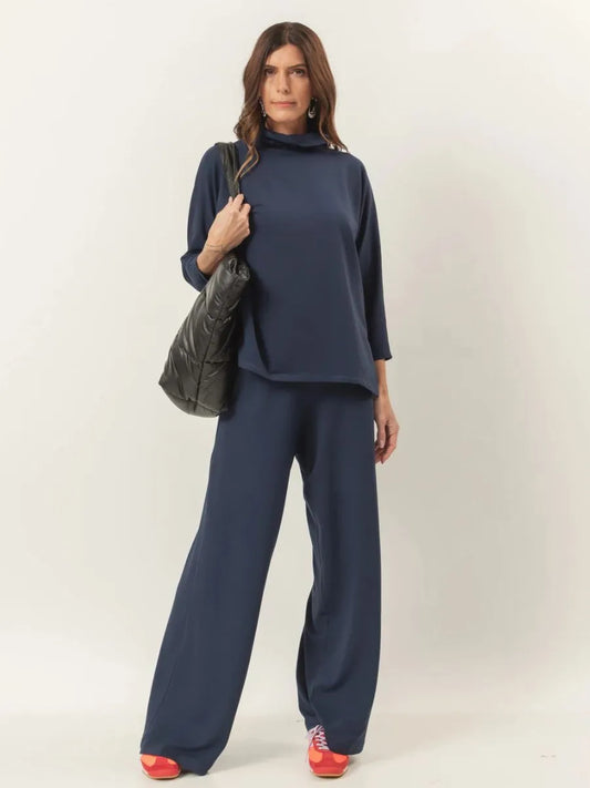 Panama Navy Blue Blouse