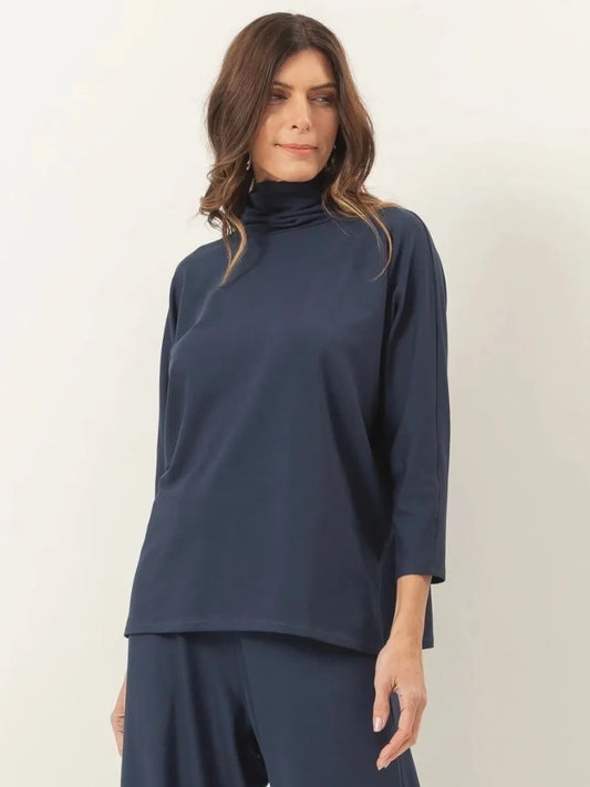 Panama Navy Blue Blouse