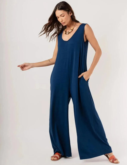 Cristina Navy Blue Tank Top Jumpsuit